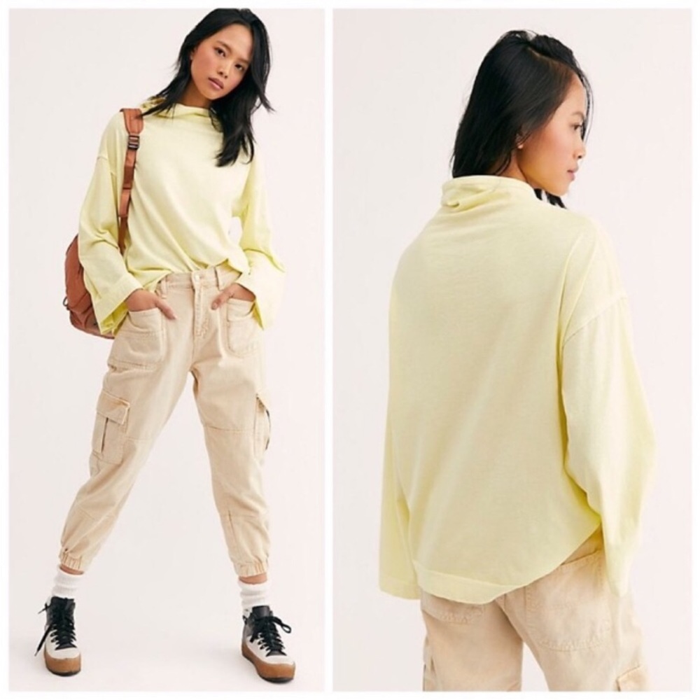 Free People Supernova Long Sleeve Top - Yellow Celery